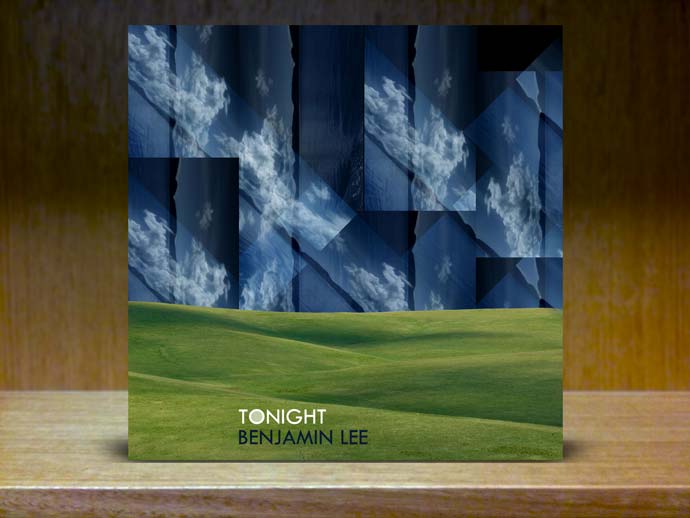 rolling green hills with abstract navy blue sky